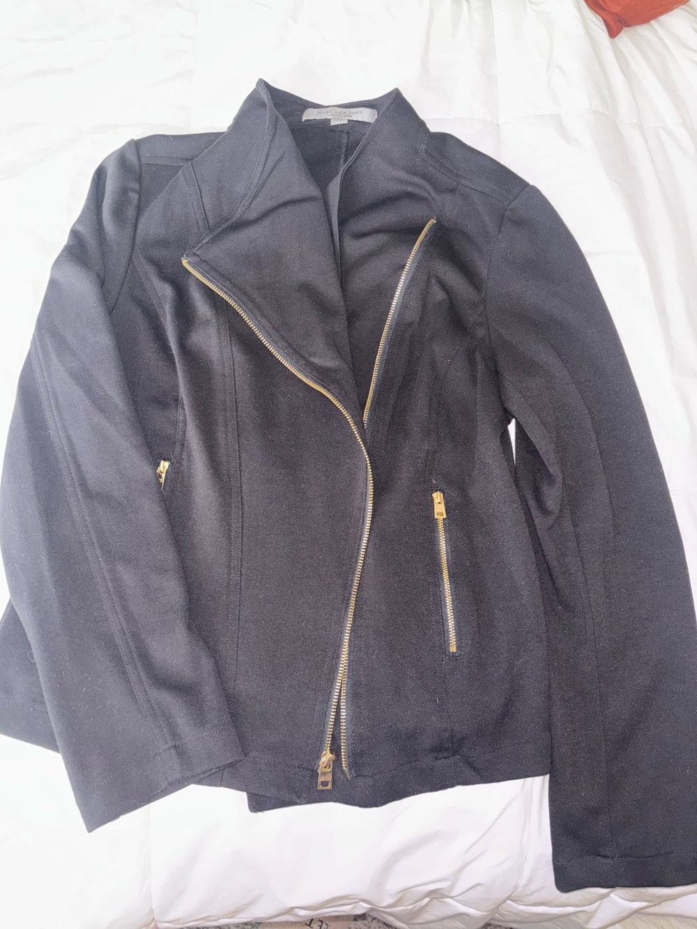 Marc New York Black Jacket with Gold Zippers